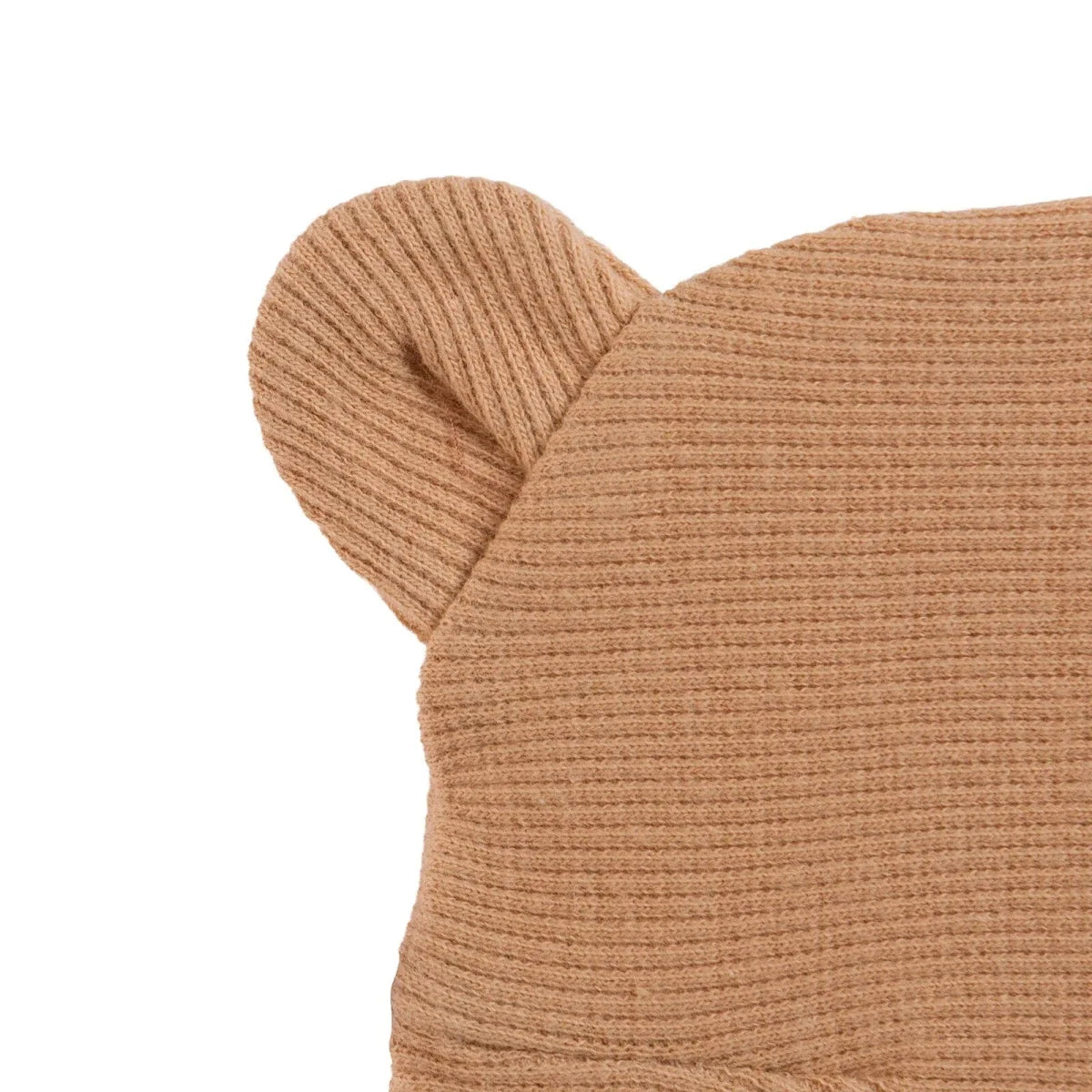 HelloBaby Slogan Print Ribbed Baby Hat (Newborn) - Light Brown