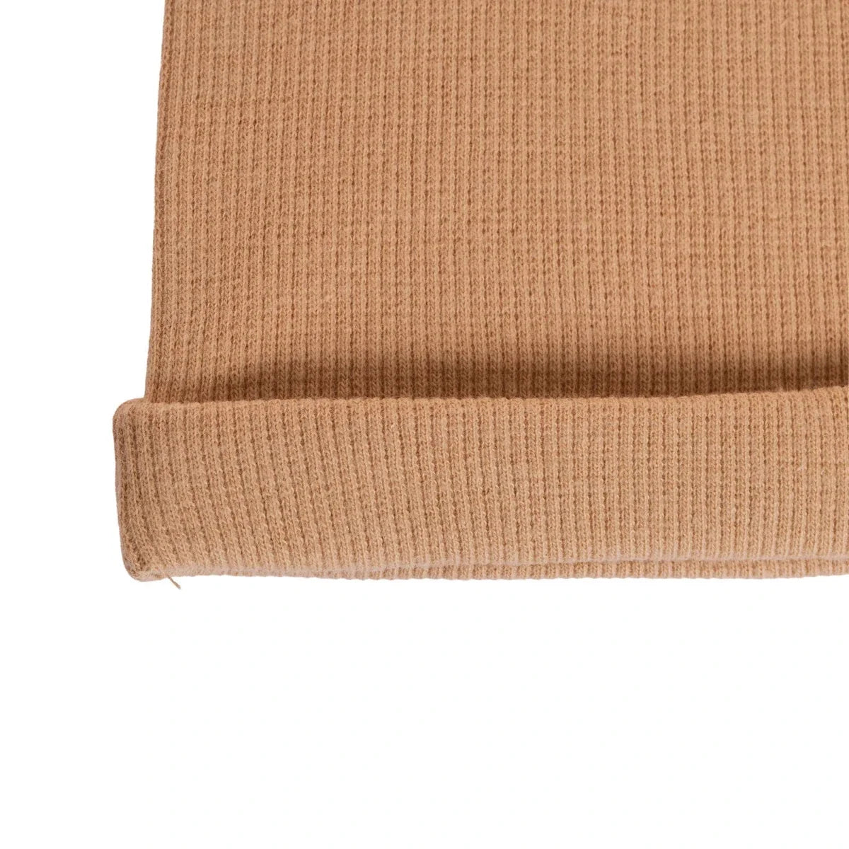 HelloBaby Slogan Print Ribbed Baby Hat (Newborn) - Light Brown