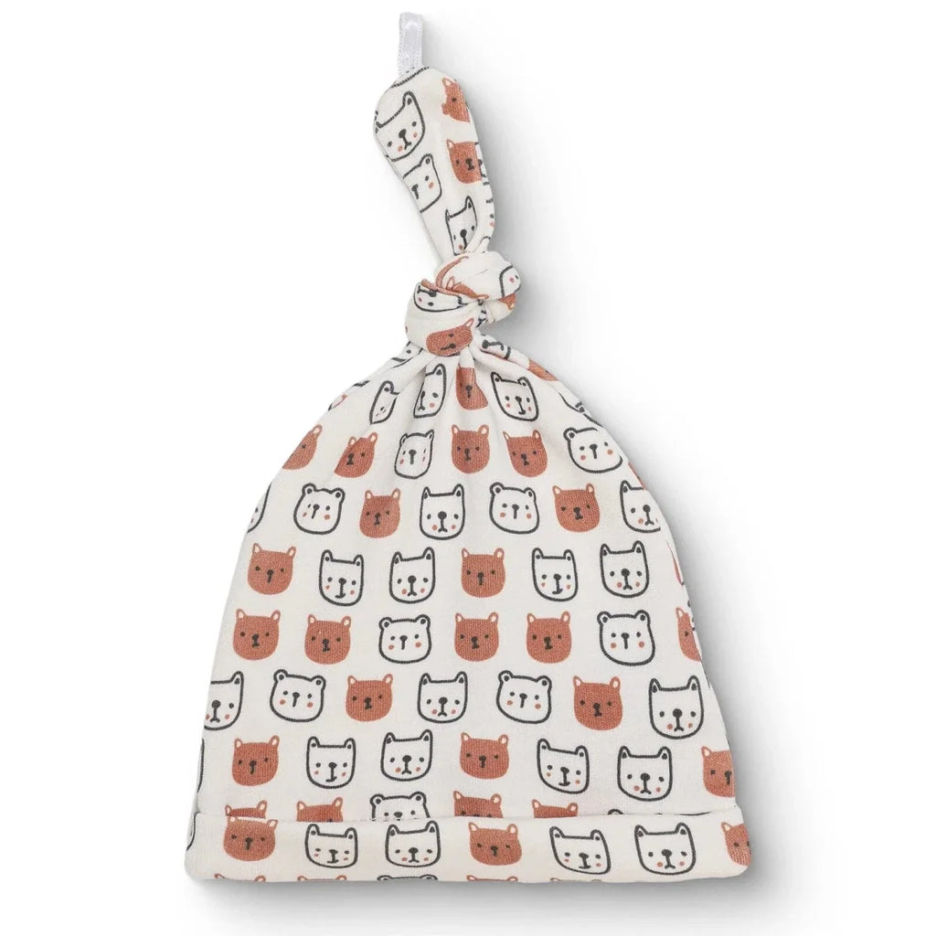 HelloBaby Animal Print Interlock Baby Hat (Newborn) - Ecru Printed