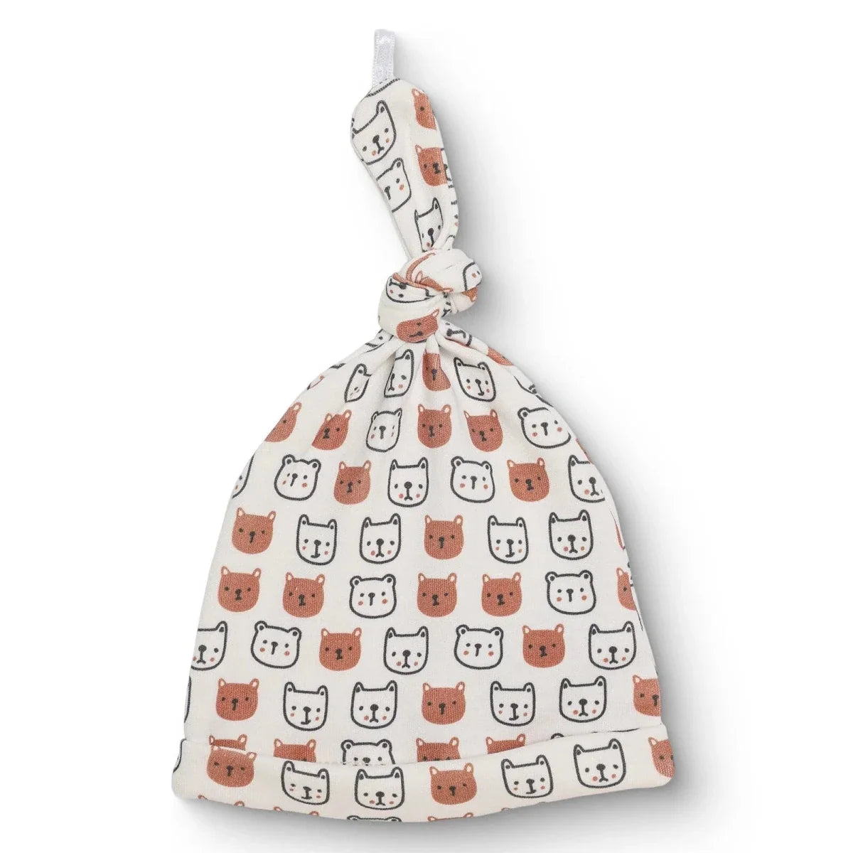 HelloBaby Animal Print Interlock Baby Hat (Newborn) - Ecru Printed