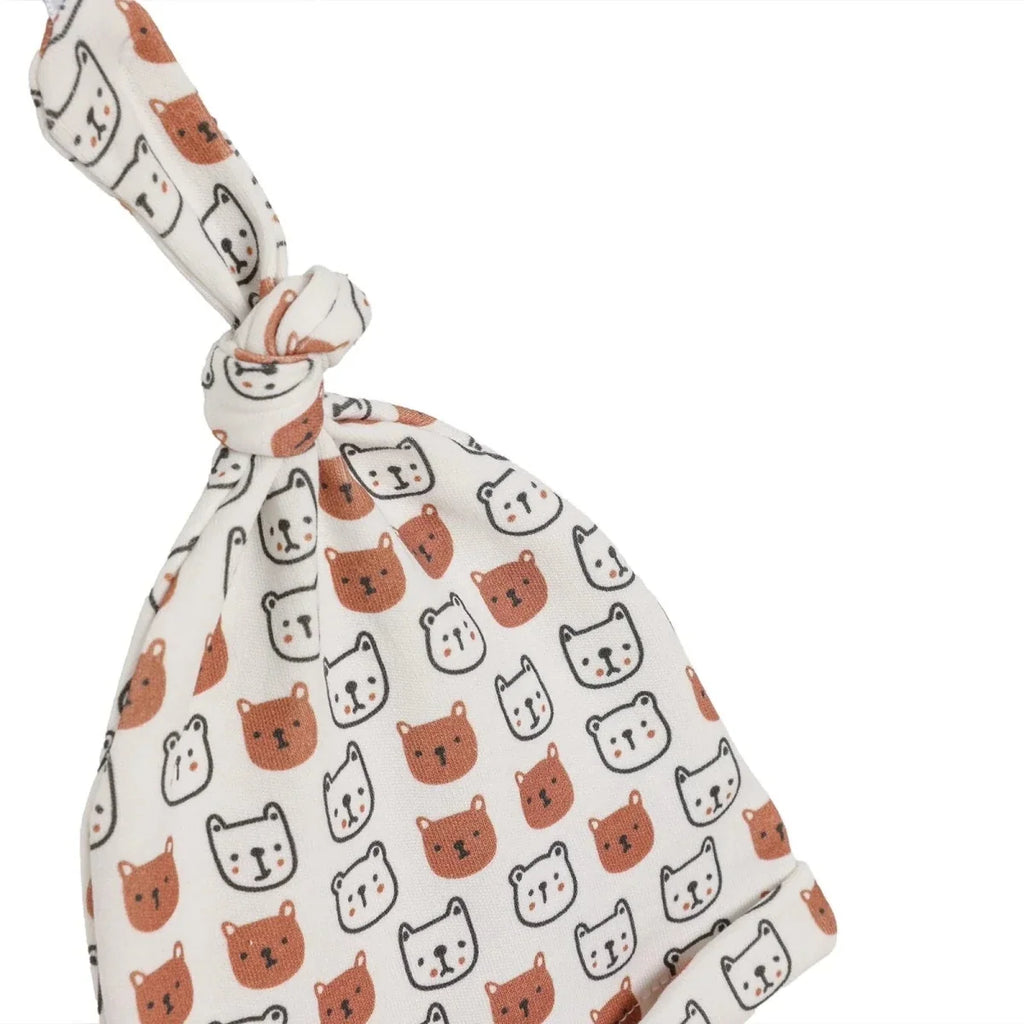 HelloBaby Animal Print Interlock Baby Hat (Newborn) - Ecru Printed