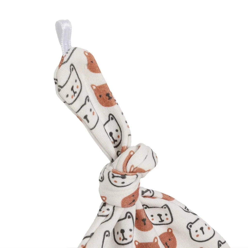 HelloBaby Animal Print Interlock Baby Hat (Newborn) - Ecru Printed