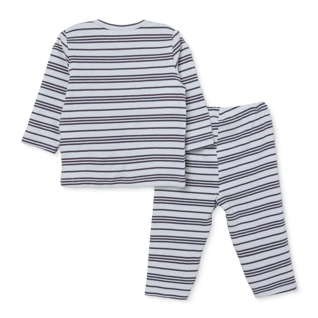 HelloBaby Striped Baby Sweatshirt & Leggings Set (1-3 Months to 12 Months) - Ecru Printed