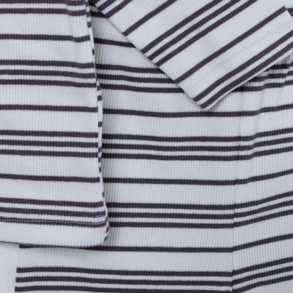 HelloBaby Striped Baby Sweatshirt & Leggings Set (1-3 Months to 12 Months) - Ecru Printed