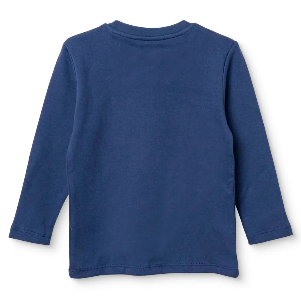 HelloBaby Long Sleeve Interlock Baby T-Shirt (3-6 Months to 2-3 Years) - Navy Blue