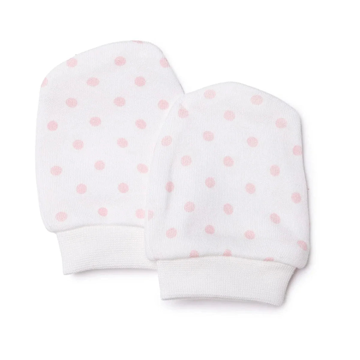 HelloBaby Polka Dot Print Baby Scratch Mitts (Newborn) - Ecru Printed