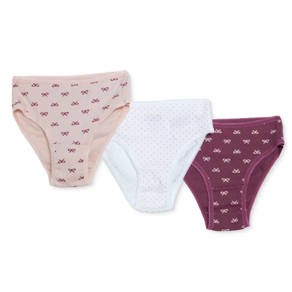 HelloBaby 3 Pack Bow Print Baby Briefs (12 Months to 4-5 Years) - Ecru Printed