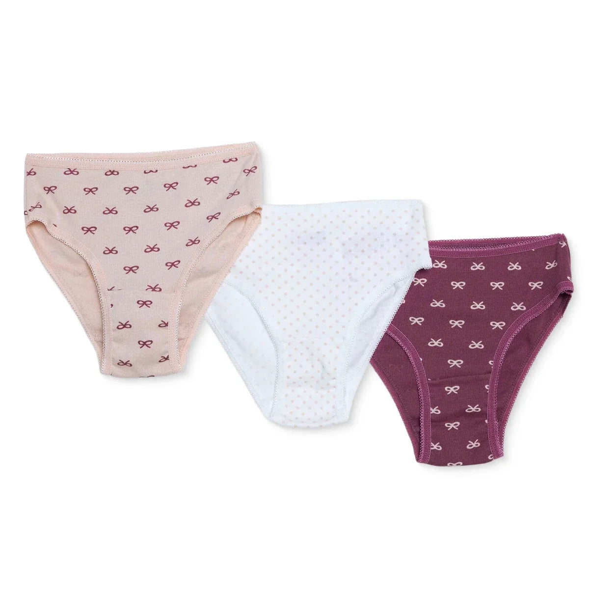 HelloBaby 3 Pack Bow Print Baby Briefs (12 Months to 4-5 Years) - Ecru Printed