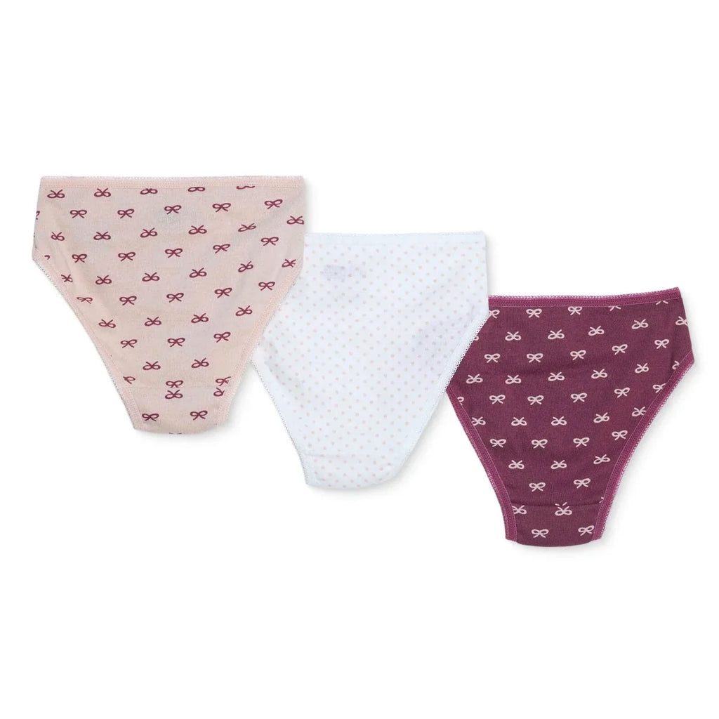 HelloBaby 3 Pack Bow Print Baby Briefs (12 Months to 4-5 Years) - Ecru Printed