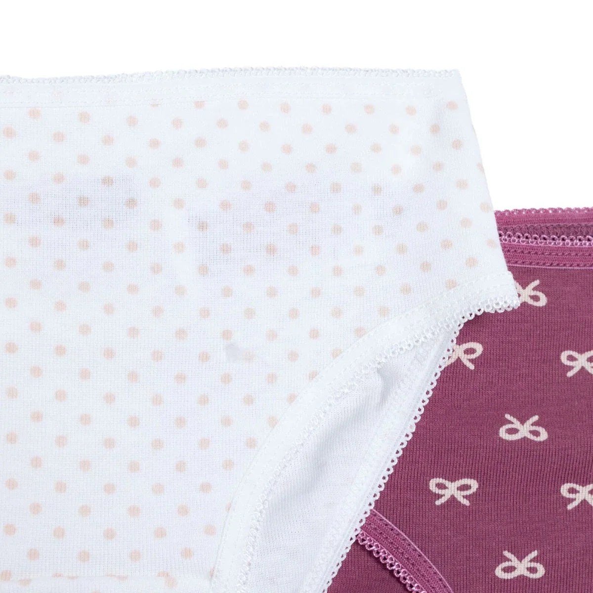 HelloBaby 3 Pack Bow Print Baby Briefs (12 Months to 4-5 Years) - Ecru Printed