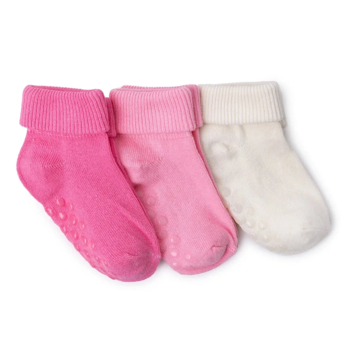 HelloBaby 3 Pack Roll-Top Baby Socks (Newborn to 12-24 Months) - Pink