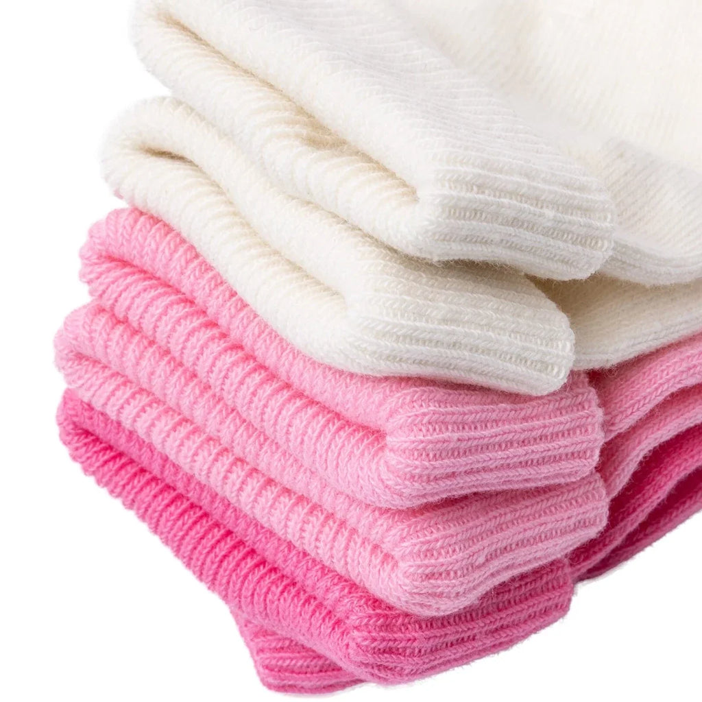 HelloBaby 3 Pack Roll-Top Baby Socks (Newborn to 12-24 Months) - Pink