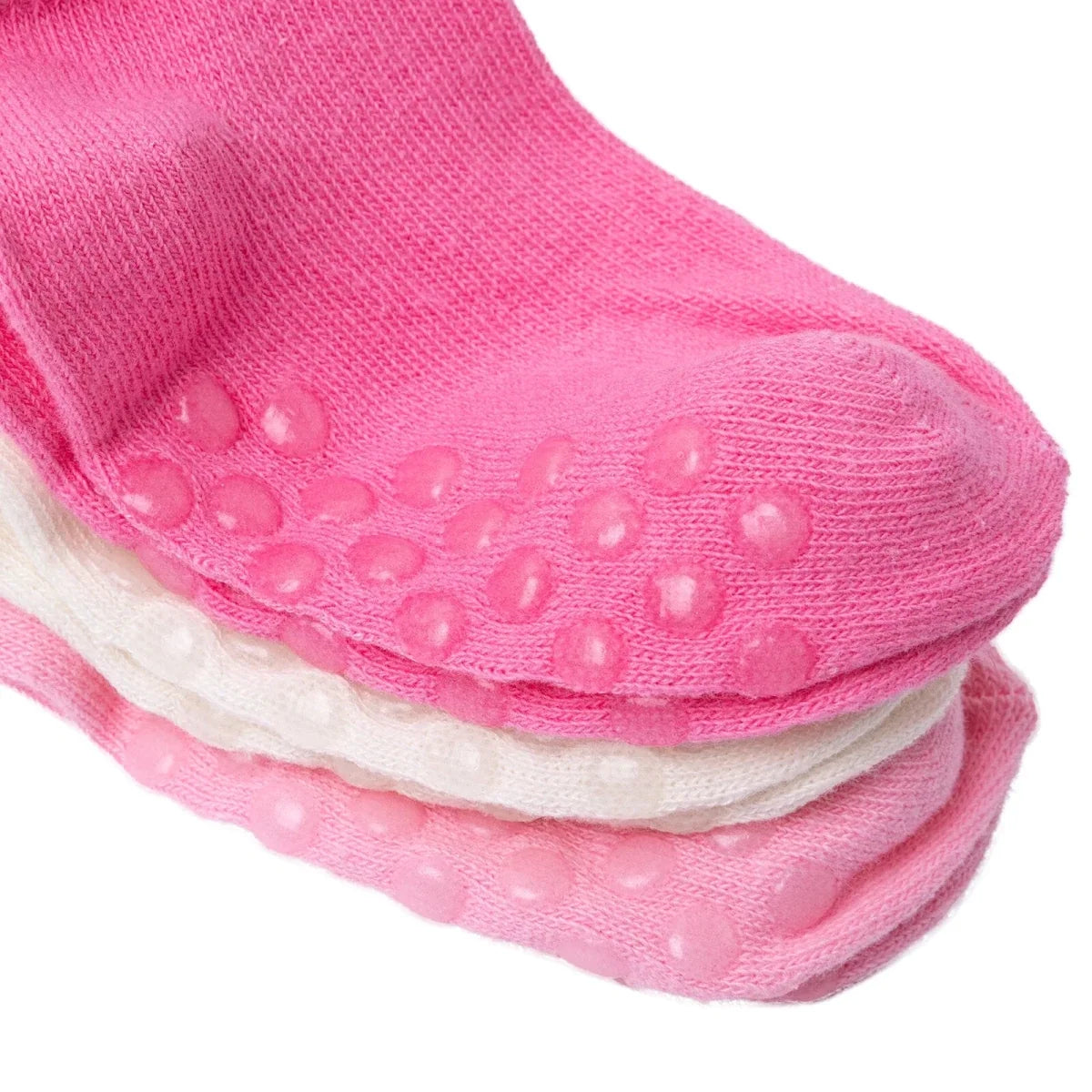 HelloBaby 3 Pack Roll-Top Baby Socks (Newborn to 12-24 Months) - Pink