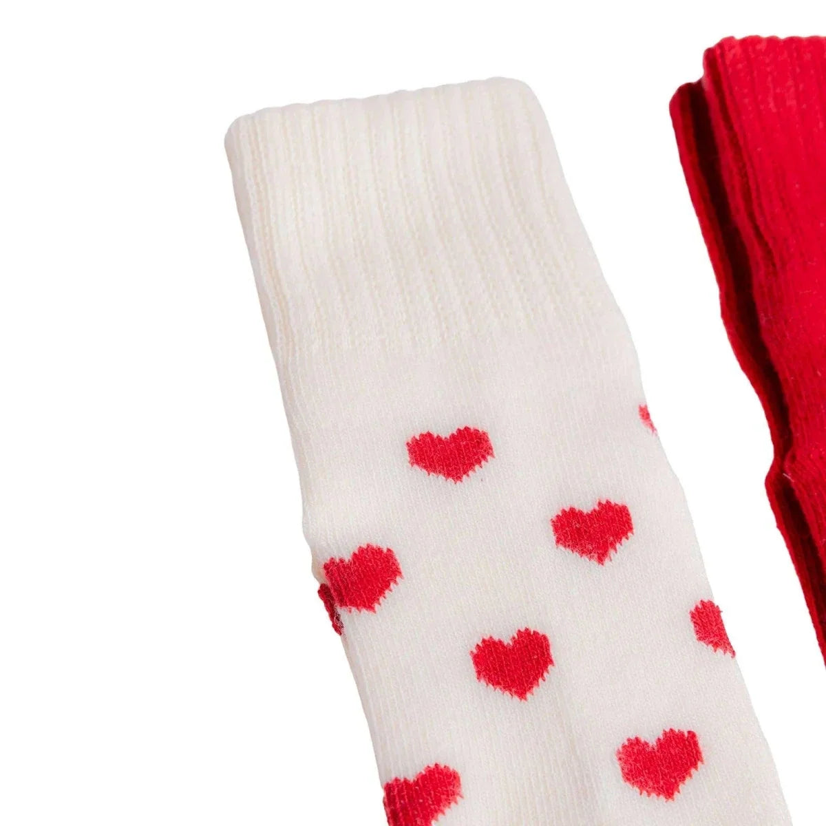 HelloBaby Heart Print 3 Pack Roll-Top Baby Socks (Newborn to 12-24 Months) - Red