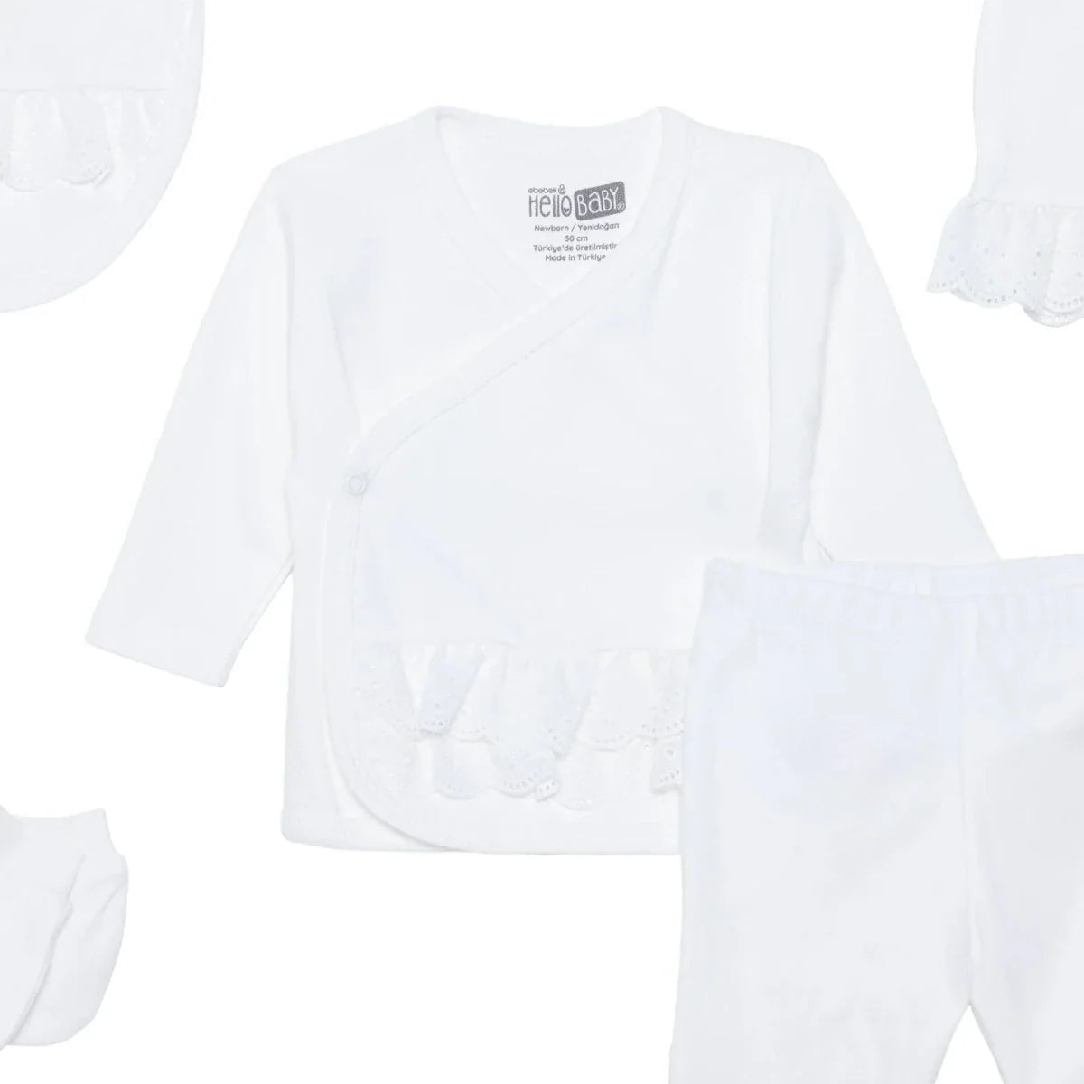 HelloBaby 5 Piece Ceremony Baby Outfit Set (Newborn) - Ecru
