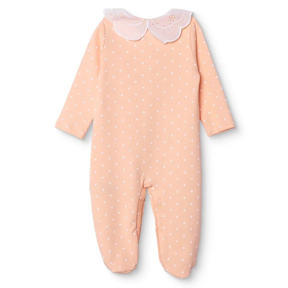 HelloBaby Polka Dot Long Sleeve Baby Sleepsuit with Feet (Newborn to 6-9 Months) - Salmon