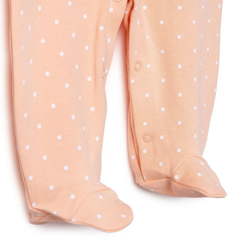 HelloBaby Polka Dot Long Sleeve Baby Sleepsuit with Feet (Newborn to 6-9 Months) - Salmon