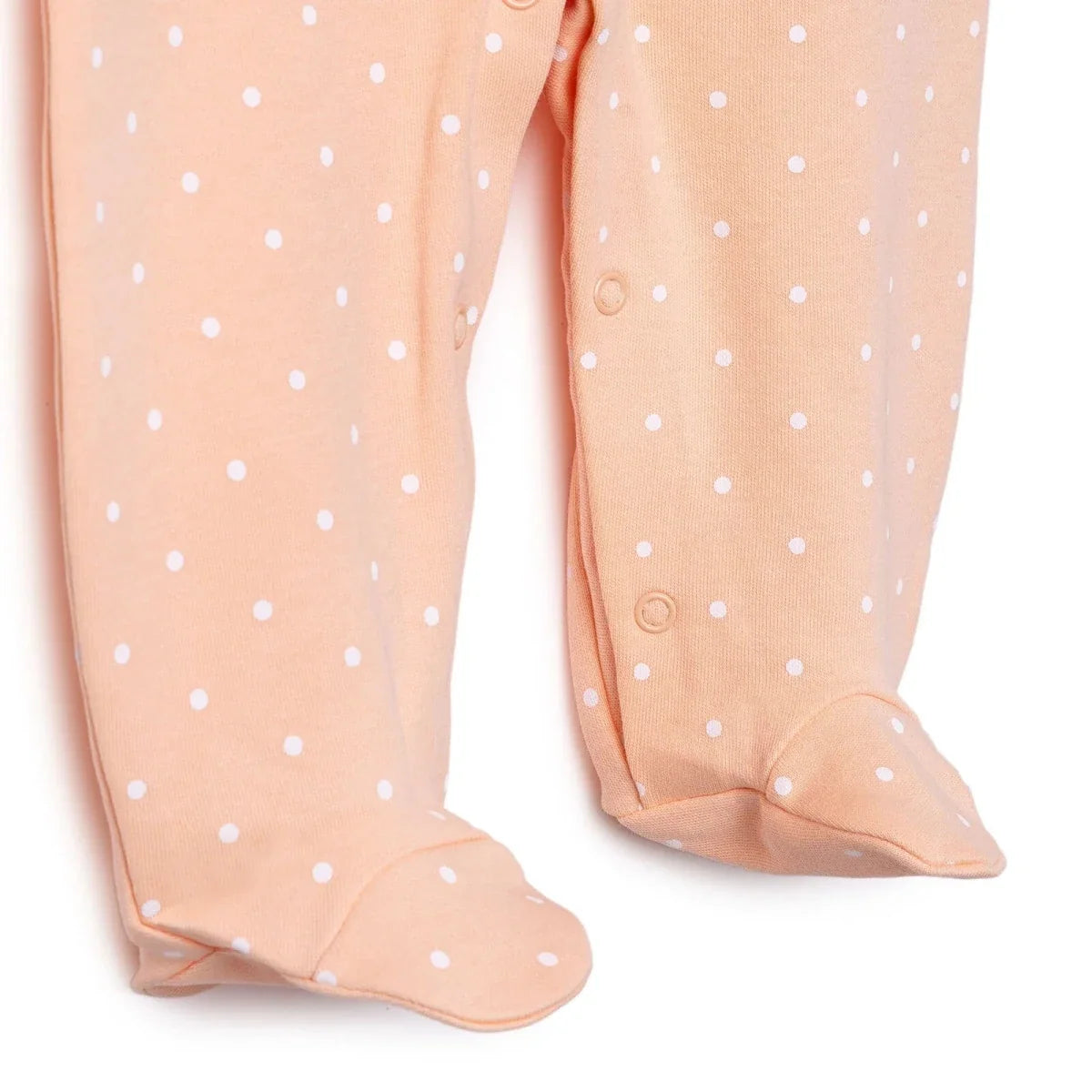 HelloBaby Polka Dot Long Sleeve Baby Sleepsuit with Feet (Newborn to 6-9 Months) - Salmon