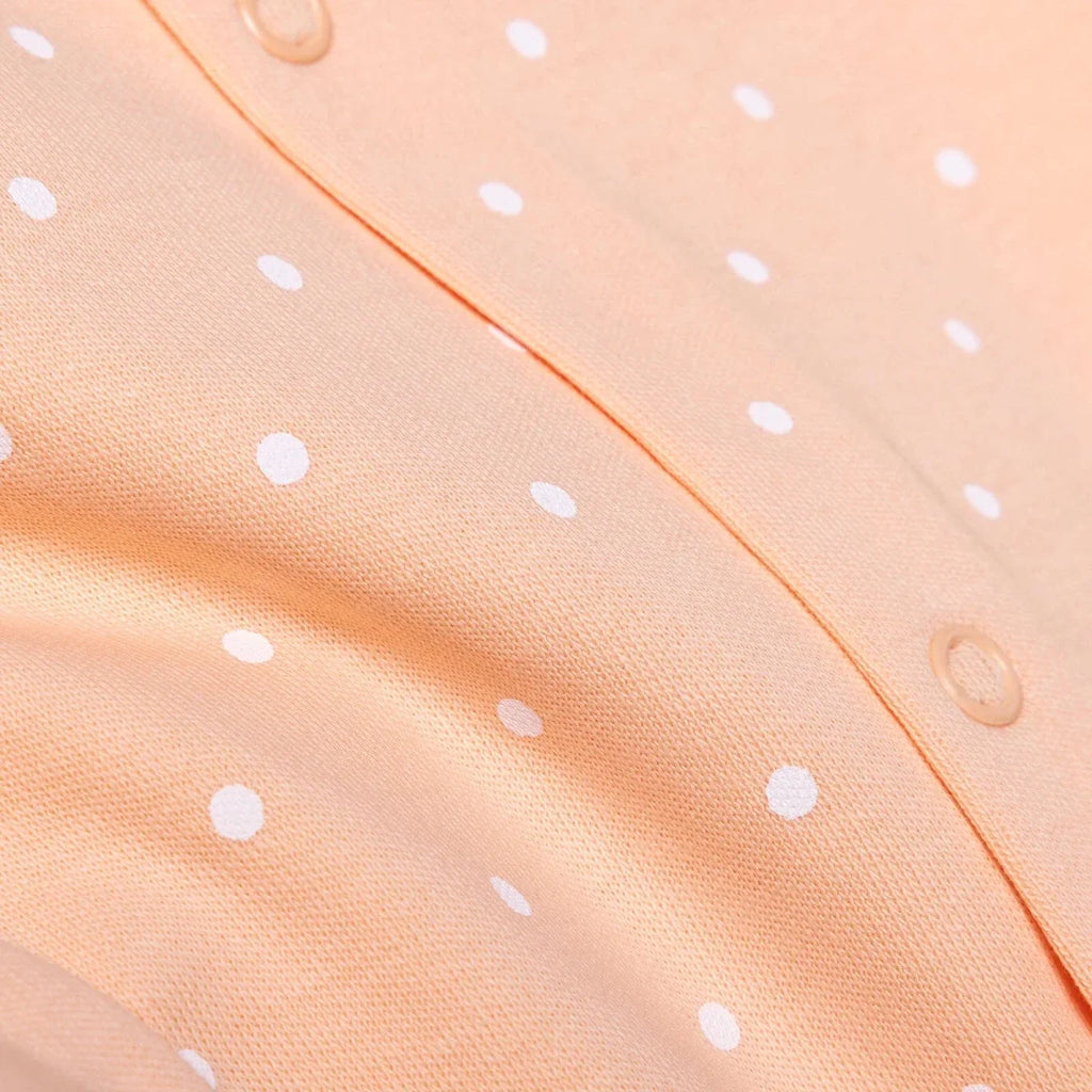 HelloBaby Polka Dot Long Sleeve Baby Sleepsuit with Feet (Newborn to 6-9 Months) - Salmon