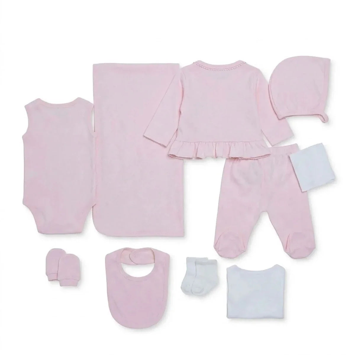 HelloBaby 10 Piece Floral Print Baby Hospital Bag Set (Newborn) - Pink