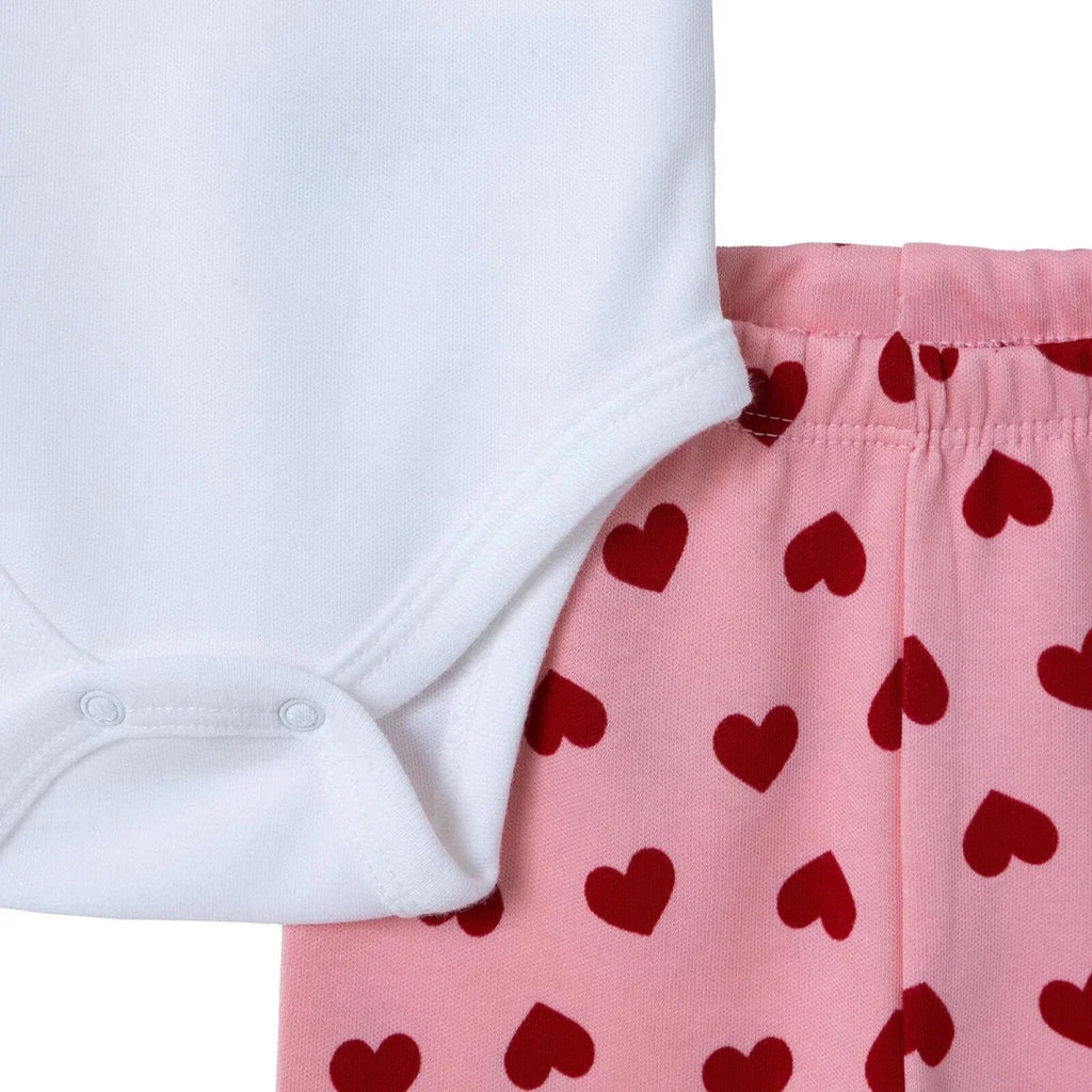 HelloBaby "Little Cutie" Slogan Baby Bodysuit, Hat & Bottoms Set (Newborn to 6-9 Months) - Pink