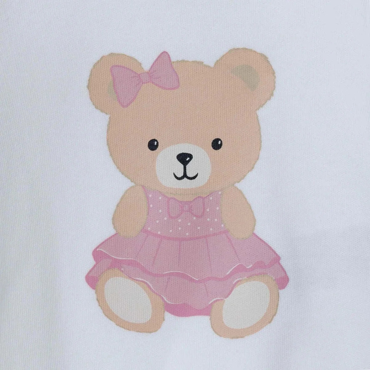 HelloBaby Bear Print Baby Bodysuit, Hat & Bottoms Set (Newborn to 6-9 Months) - Pink