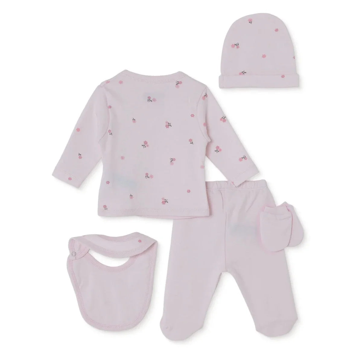 HelloBaby 5 Piece Floral Print Boxed Baby Hospital Bag Set (Newborn) - Pink