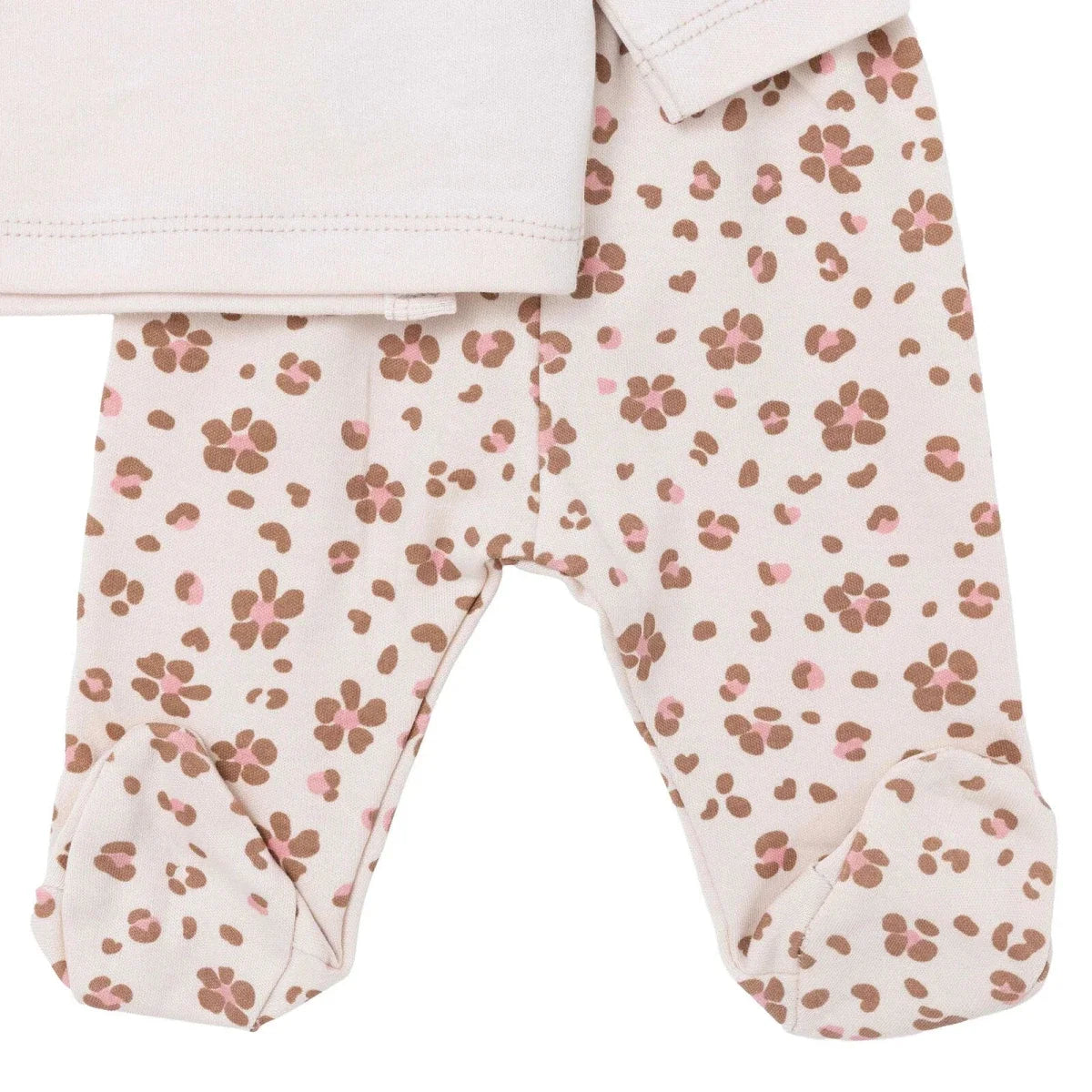 HelloBaby 5 Piece Crew Neck Animal Print Boxed Baby Hospital Bag Set (Newborn) - Ecru