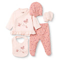 HelloBaby 5 Piece Butterfly Print Baby Hospital Bag Set (Newborn) - Pink
