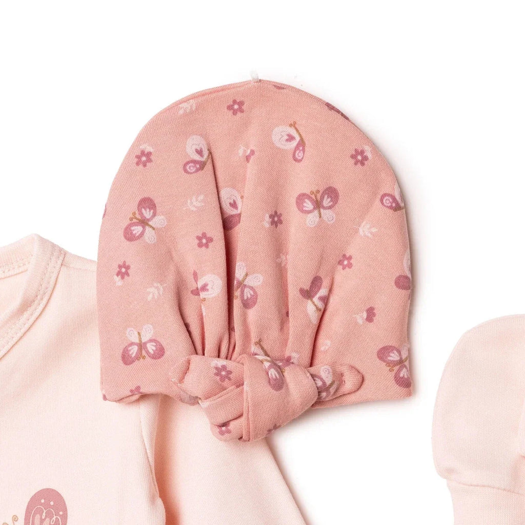 HelloBaby 5 Piece Butterfly Print Baby Hospital Bag Set (Newborn) - Pink