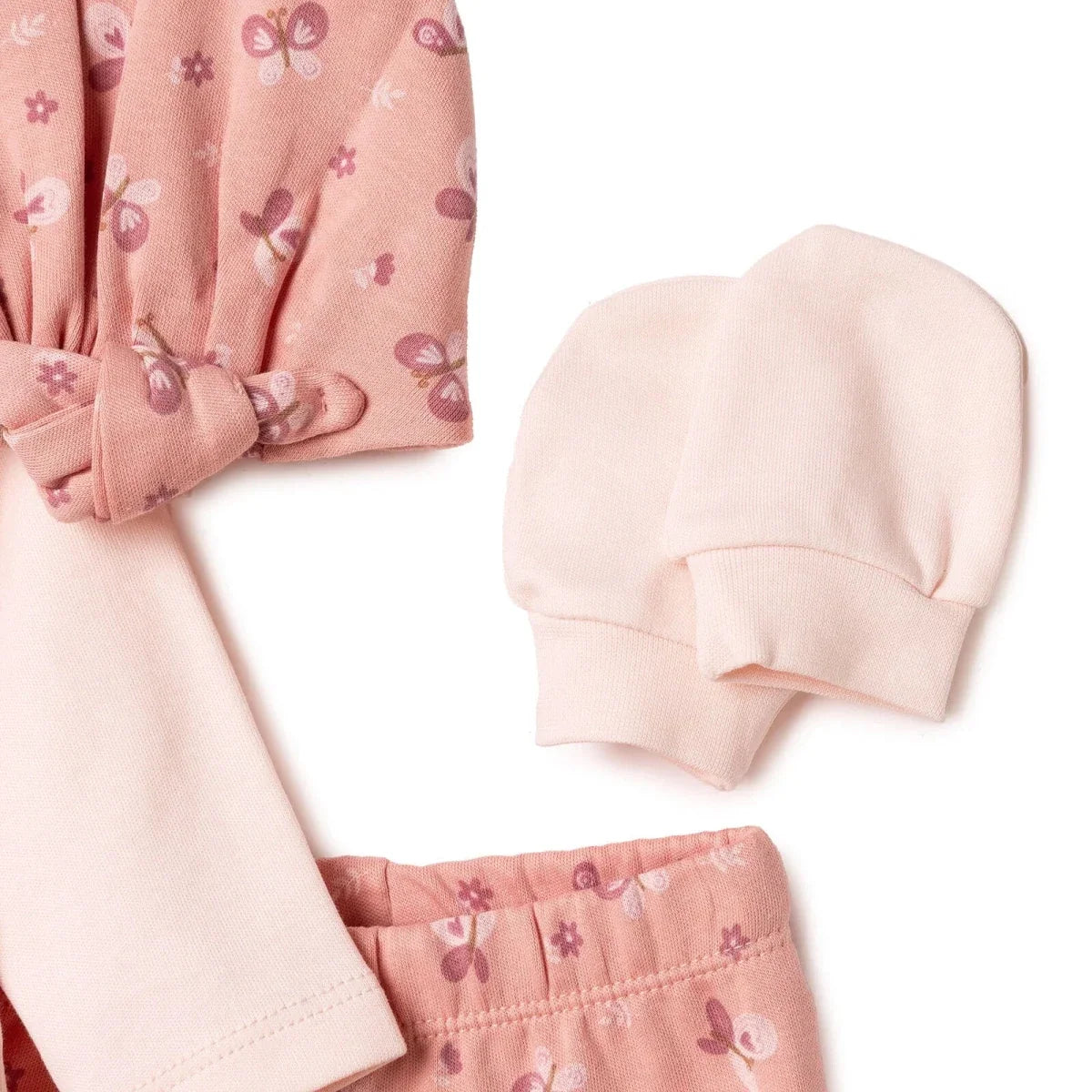 HelloBaby 5 Piece Butterfly Print Baby Hospital Bag Set (Newborn) - Pink