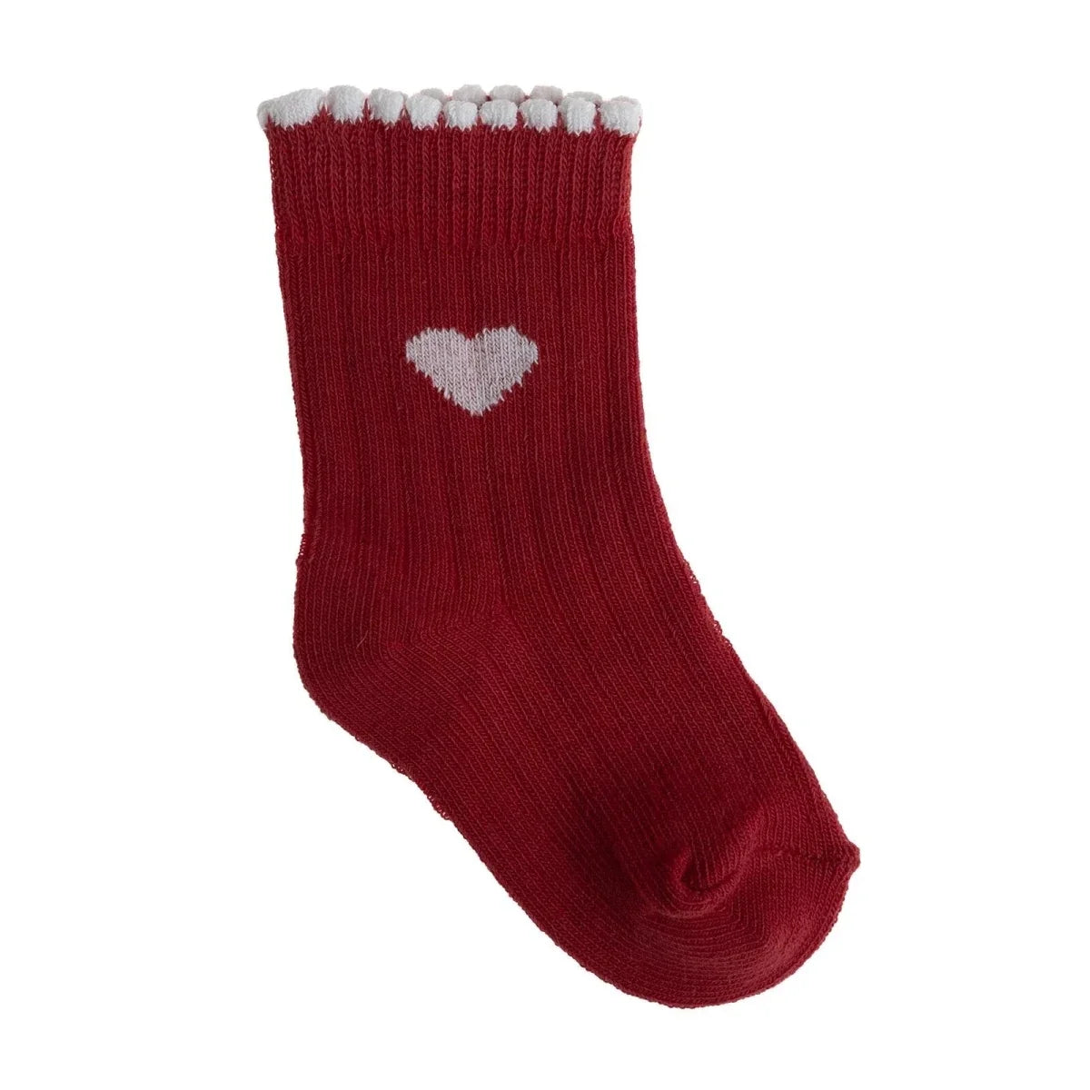 HelloBaby 3 Pack Heart Print Frill Ankle Baby Socks (Newborn to 2-3 Years) - Red