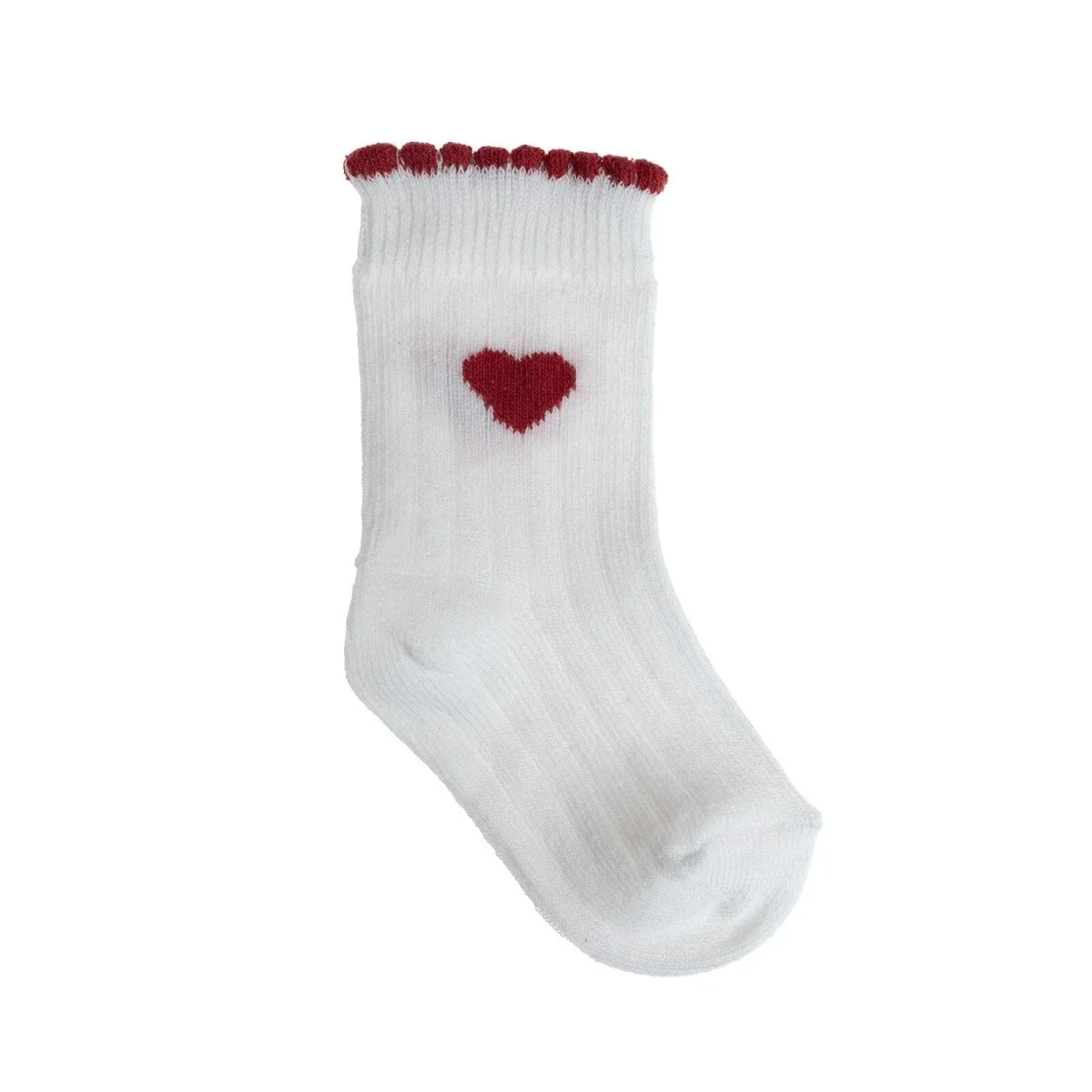 HelloBaby 3 Pack Heart Print Frill Ankle Baby Socks (Newborn to 2-3 Years) - Red
