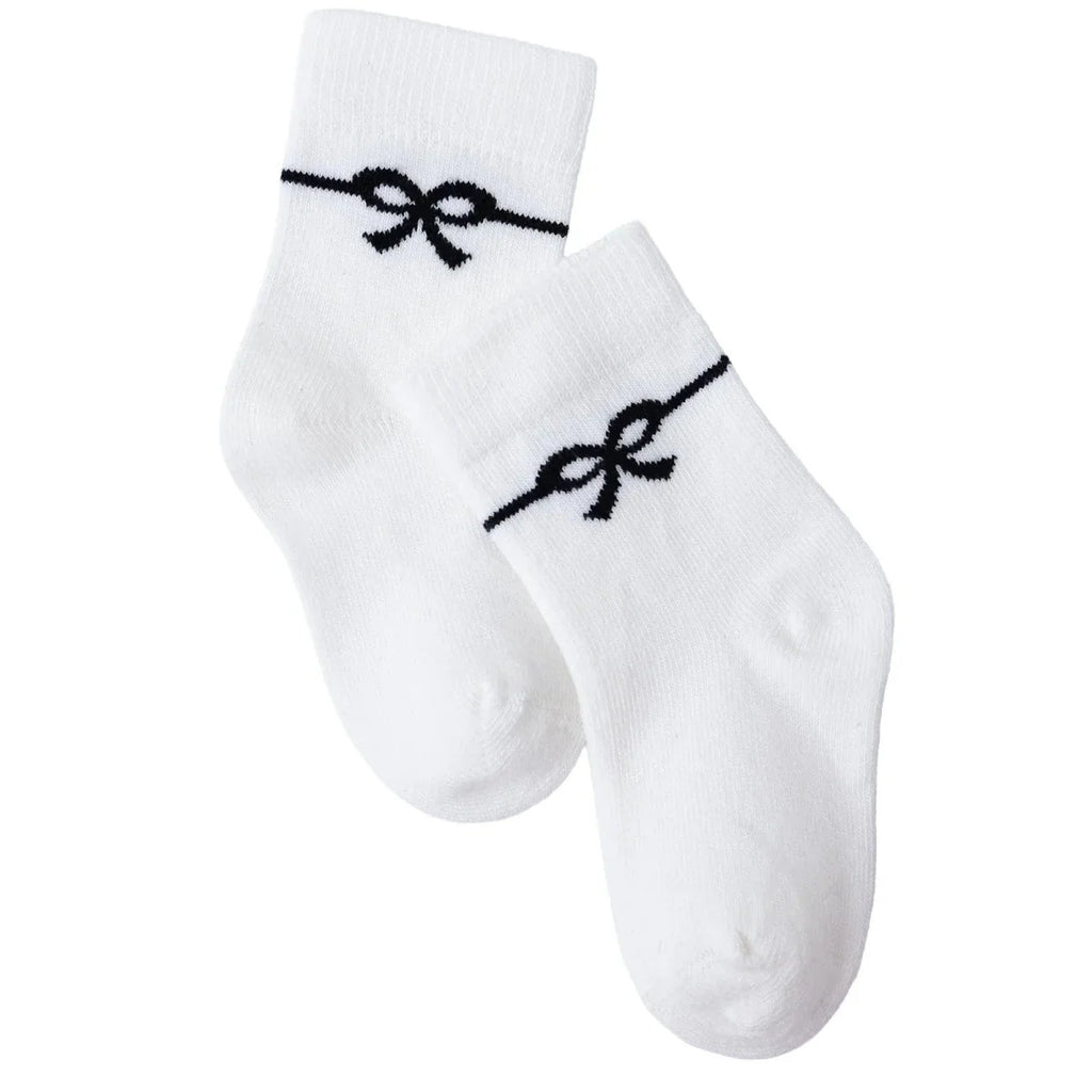 HelloBaby 3 Pack Bow Print Ankle Baby Socks (Newborn to 2-3 Years) - Black