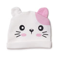 HelloBaby Cat Print Interlock Baby Hat (Newborn) - Ecru