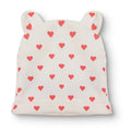 HelloBaby Heart Print Interlock Baby Hat (Newborn) - Ecru Printed