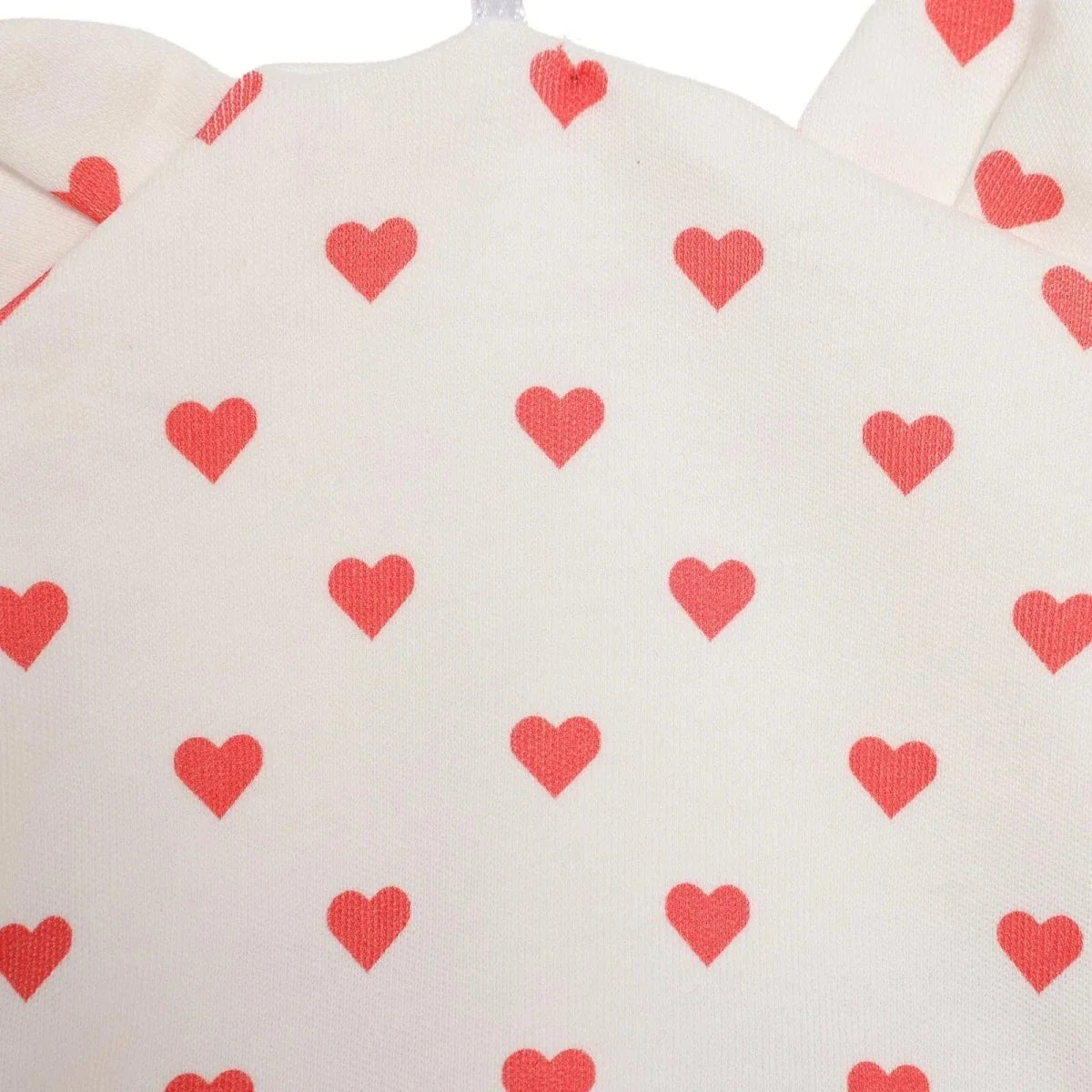 HelloBaby Heart Print Interlock Baby Hat (Newborn) - Ecru Printed