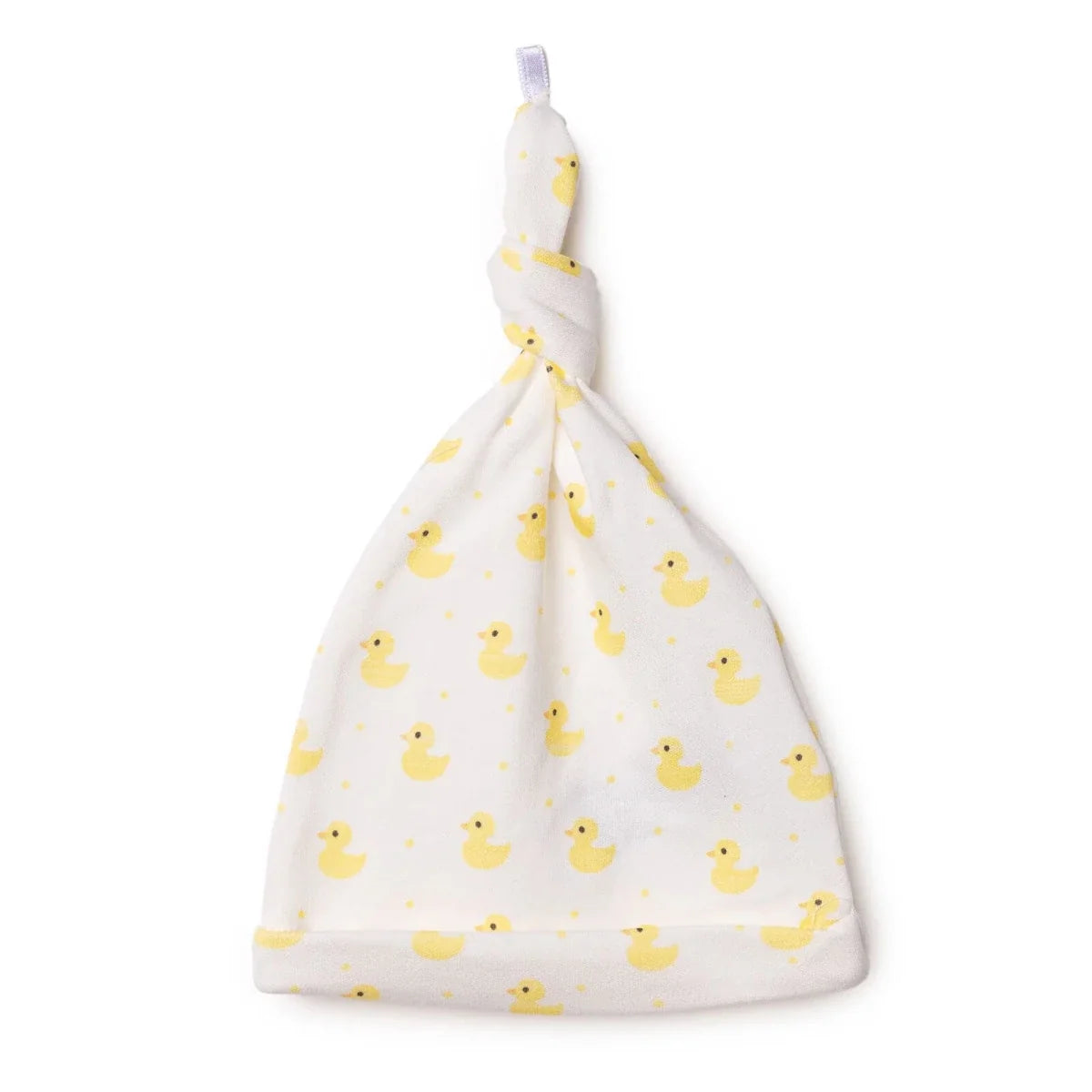 HelloBaby Heart Print Interlock Baby Hat (Newborn) - Ecru Printed