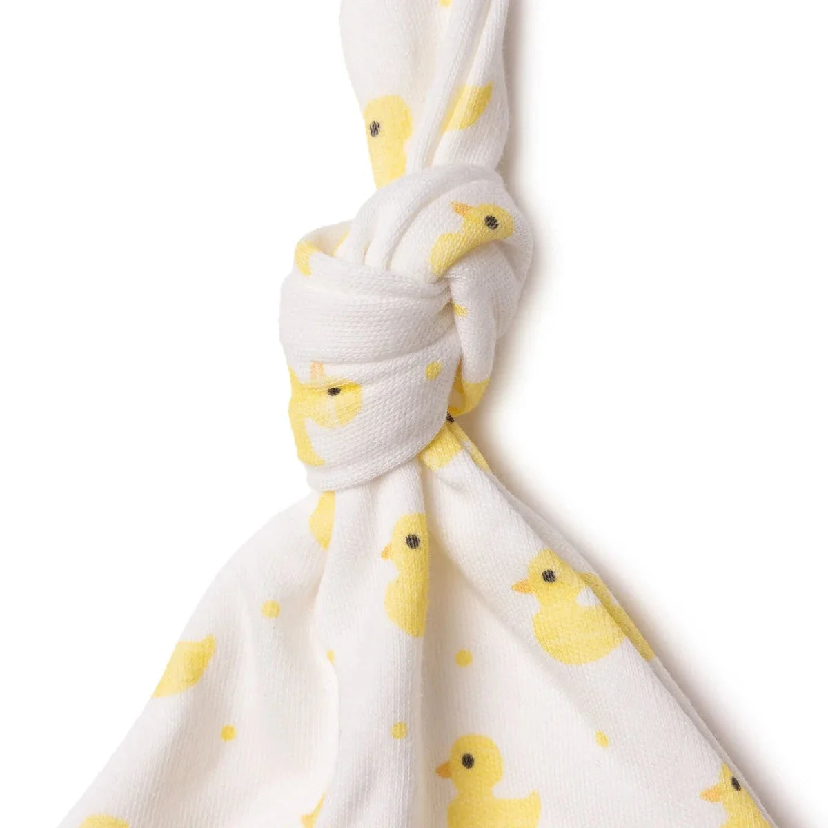 HelloBaby Heart Print Interlock Baby Hat (Newborn) - Ecru Printed