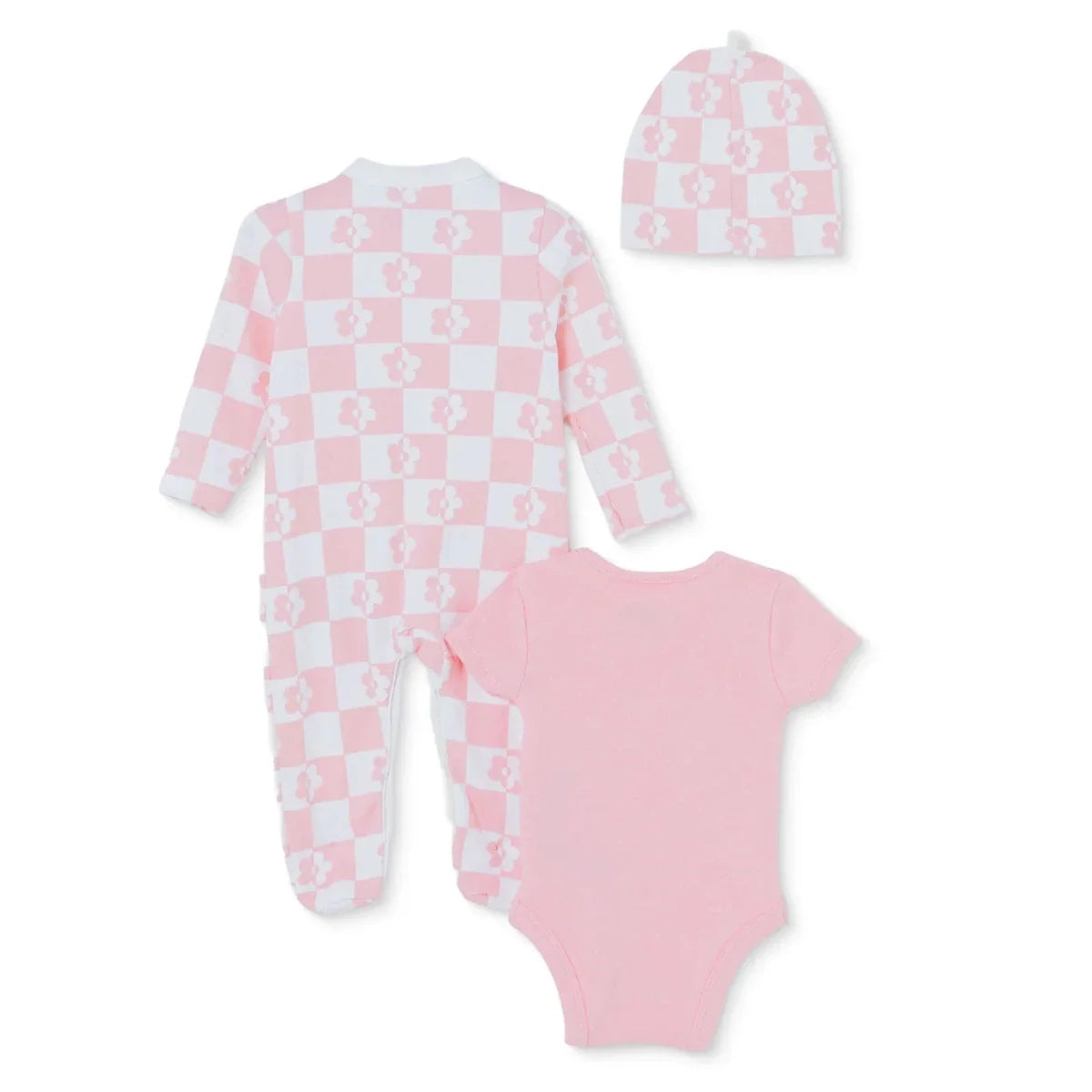 HelloBaby "Just Love" Slogan Baby Bodysuit, Hat & Sleepsuit Set (Newborn to 3-6 Months) - Pink