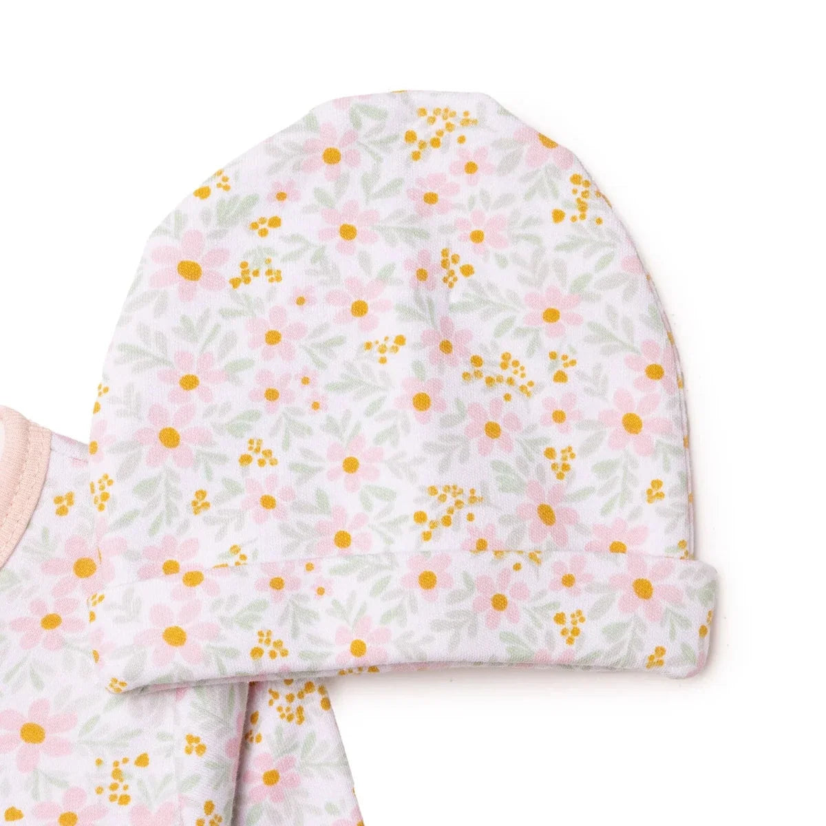 HelloBaby Floral Print Baby Bodysuit, Hat & Sleepsuit Set (Newborn to 3-6 Months) - Pink