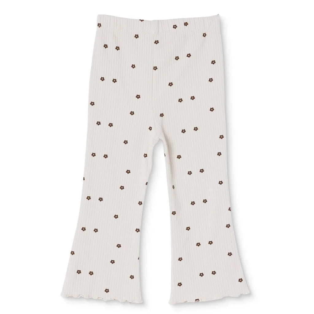 HelloBaby Floral Print Lightweight Ribbed Baby Leggings (3-6 Months to 4-5 Years) - Ecru Printed