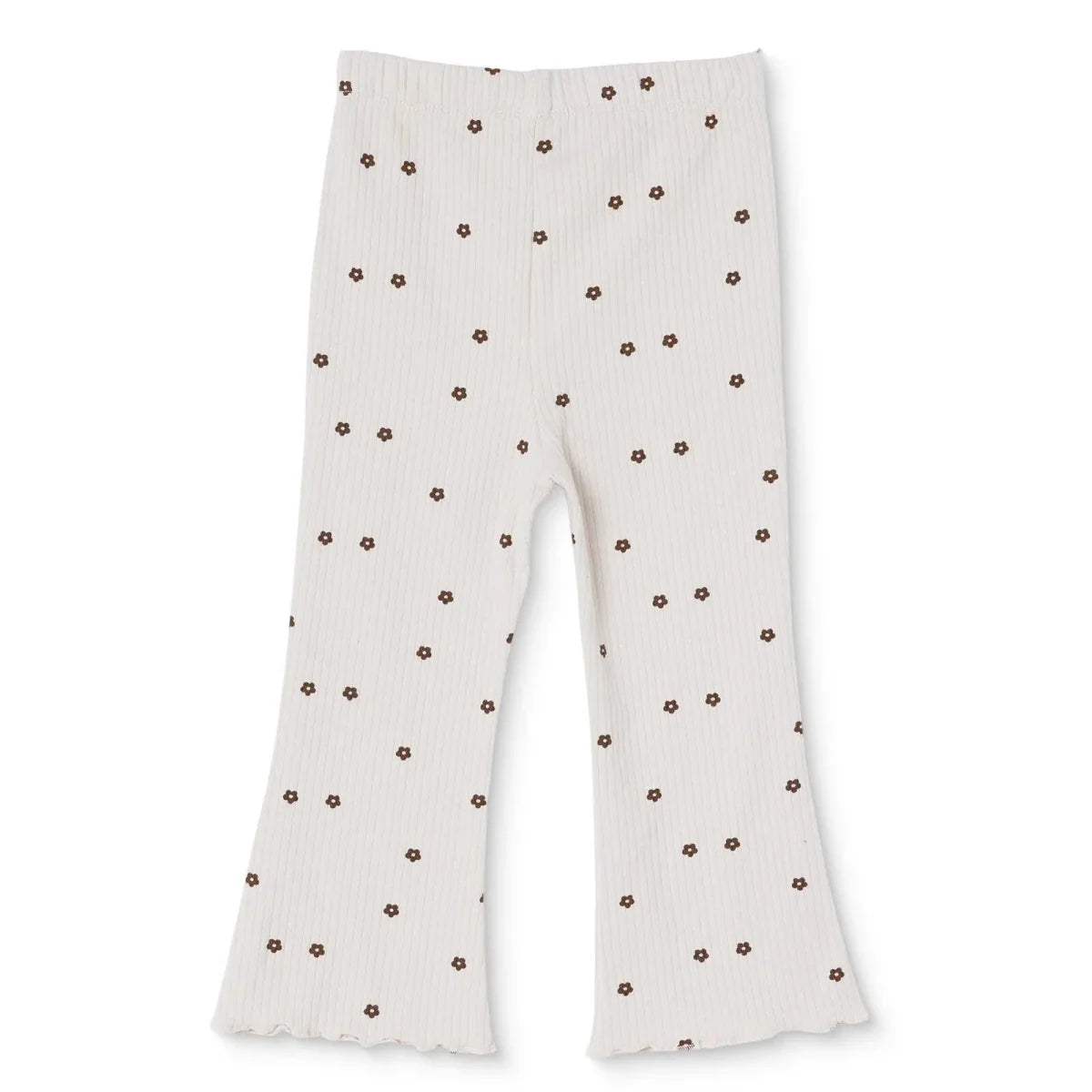 HelloBaby Floral Print Lightweight Ribbed Baby Leggings (3-6 Months to 4-5 Years) - Ecru Printed