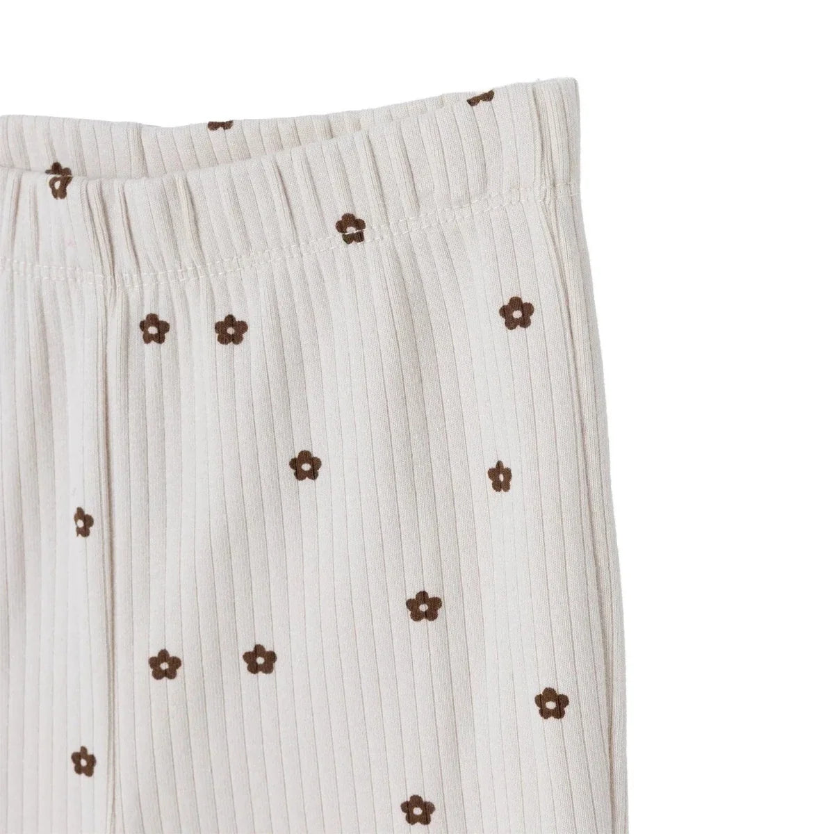 HelloBaby Floral Print Lightweight Ribbed Baby Leggings (3-6 Months to 4-5 Years) - Ecru Printed