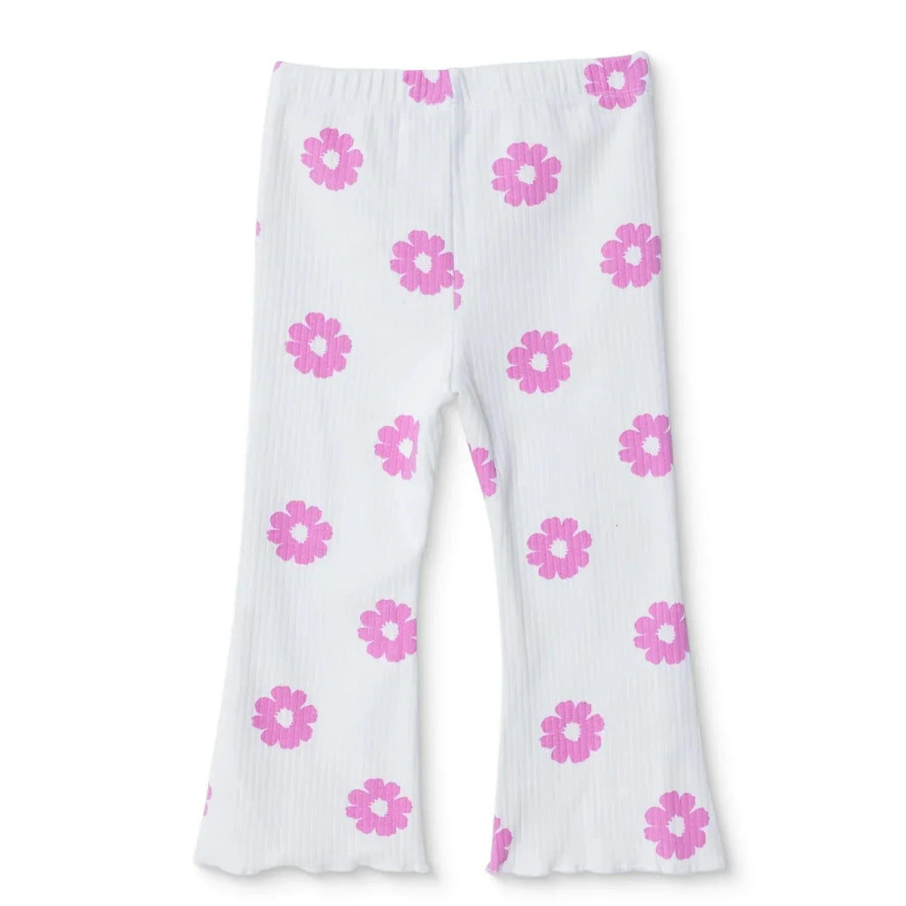 HelloBaby Floral Print Ribbed Baby Leggings (3-6 Months to 4-5 Years) - Ecru Printed