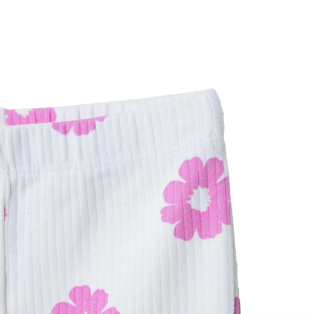 HelloBaby Floral Print Ribbed Baby Leggings (3-6 Months to 4-5 Years) - Ecru Printed