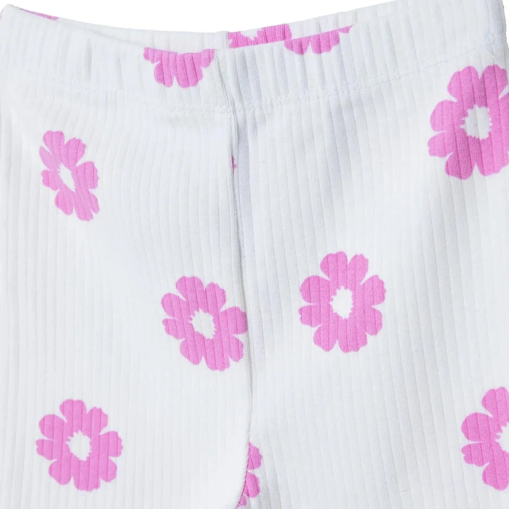 HelloBaby Floral Print Ribbed Baby Leggings (3-6 Months to 4-5 Years) - Ecru Printed
