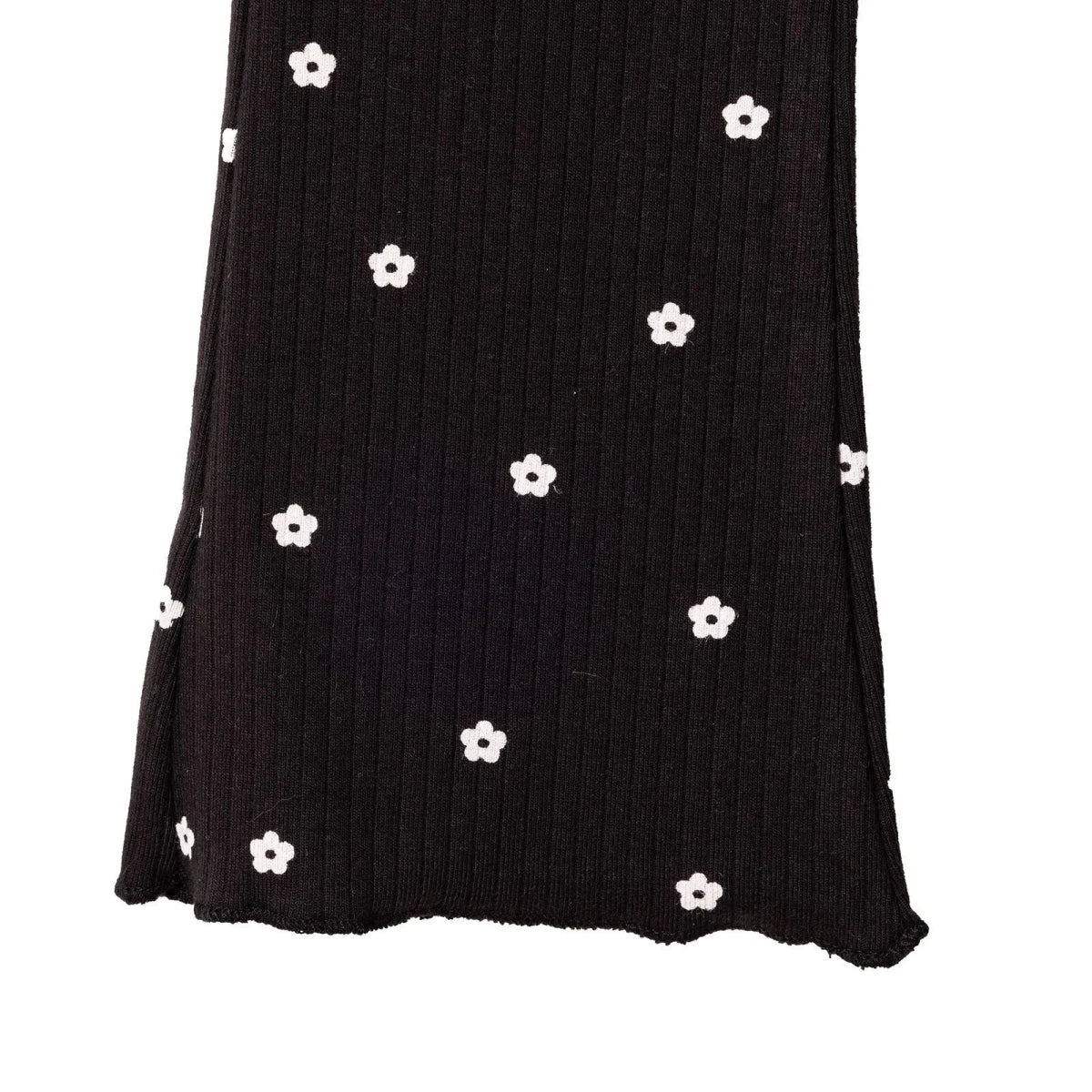 HelloBaby Floral Print Flared Ribbed Baby Leggings (6-9 Months to 2-3 Years) - Black Printed