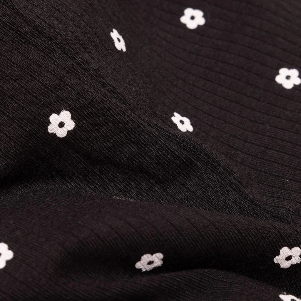 HelloBaby Floral Print Flared Ribbed Baby Leggings (6-9 Months to 2-3 Years) - Black Printed