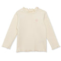 HelloBaby Frill Neck Embroidered Long Sleeve Baby T-Shirt (3-6 Months to 2-3 Years) - Ecru